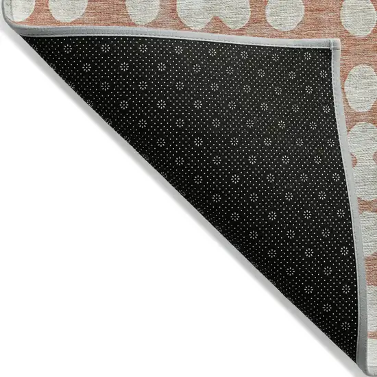 Salmon And Ivory Abstract Washable Indoor Outdoor Area Rug Photo 4