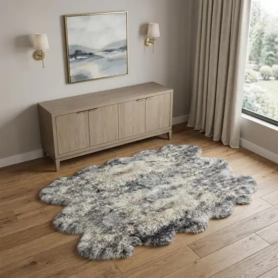 Gray Sheepskin Handmade Area Rug Photo 1