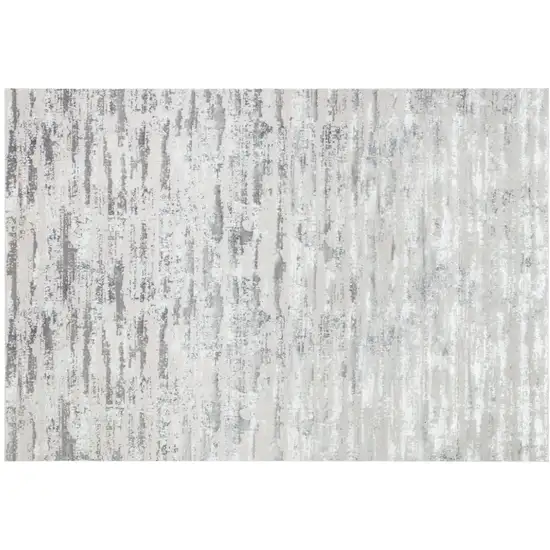 Black and Off White Abstract Washable Non Skid Area Rug Photo 2