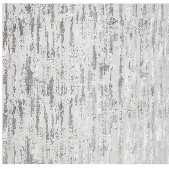 Black and Off White Abstract Washable Non Skid Area Rug Photo 6