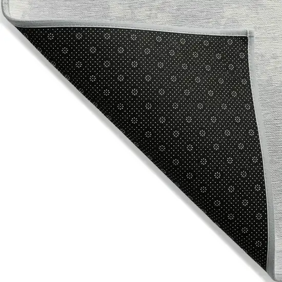 Silver And Gray Abstract Washable Indoor Outdoor Area Rug Photo 4