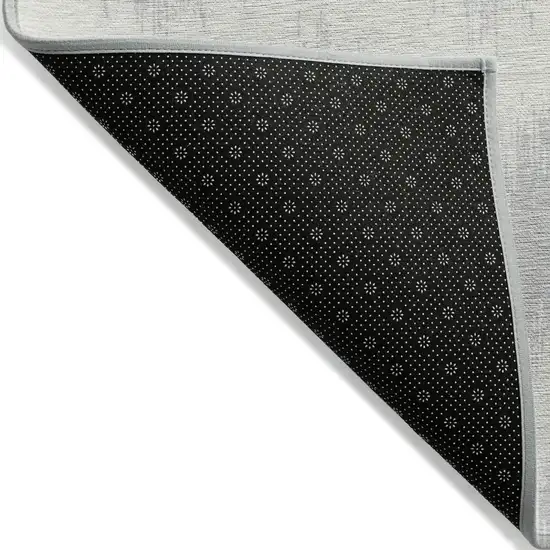 Silver And Gray Chevron Washable Indoor Outdoor Area Rug Photo 4