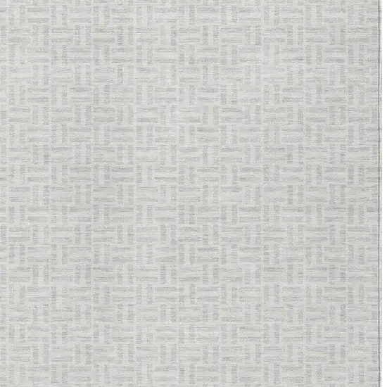 Silver And Gray Geometric Washable Indoor Outdoor Area Rug Photo 6