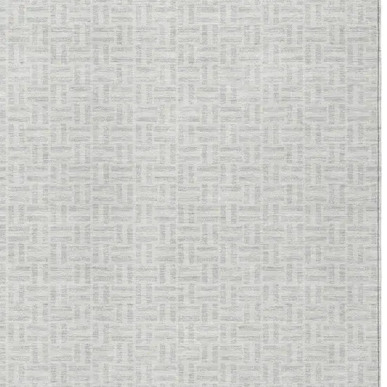 Silver And Gray Geometric Washable Indoor Outdoor Area Rug Photo 6
