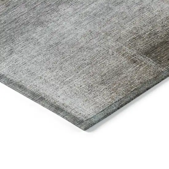 Silver Gray And Beige Abstract Washable Indoor Outdoor Area Rug Photo 3