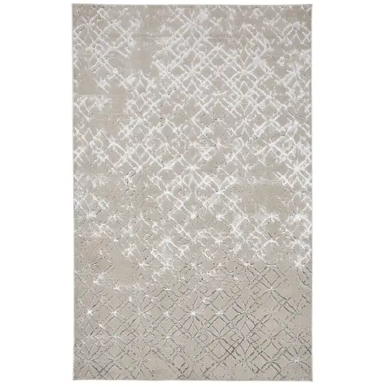 Silver Gray And White Abstract Stain Resistant Area Rug Photo 2