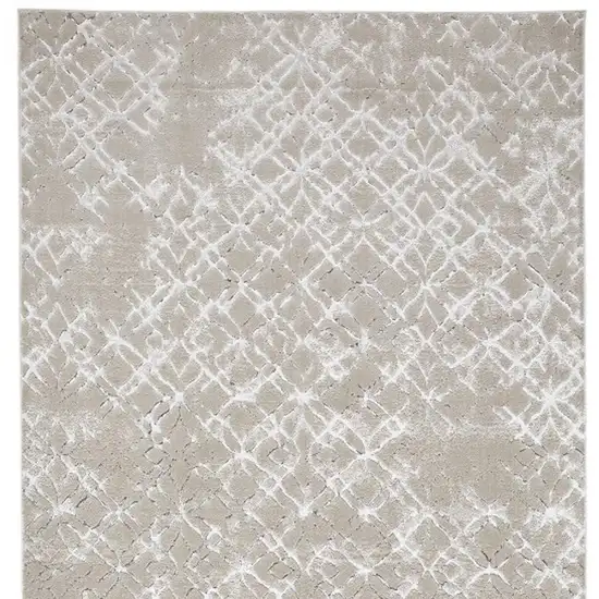 Silver Gray And White Abstract Stain Resistant Area Rug Photo 6