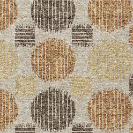 Tan Brown And Beige Geometric Washable Indoor Outdoor Area Rug Photo 5