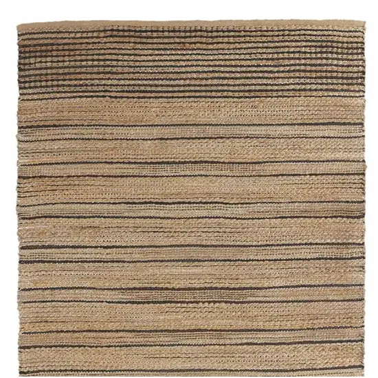 Tan And Black Jute Flatweave Handmade Area Rug Photo 9