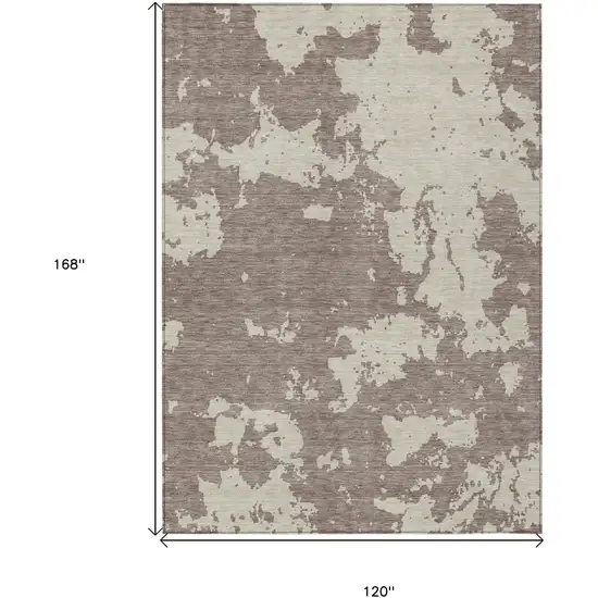 Taupe And Beige Abstract Washable Indoor Outdoor Area Rug Photo 3