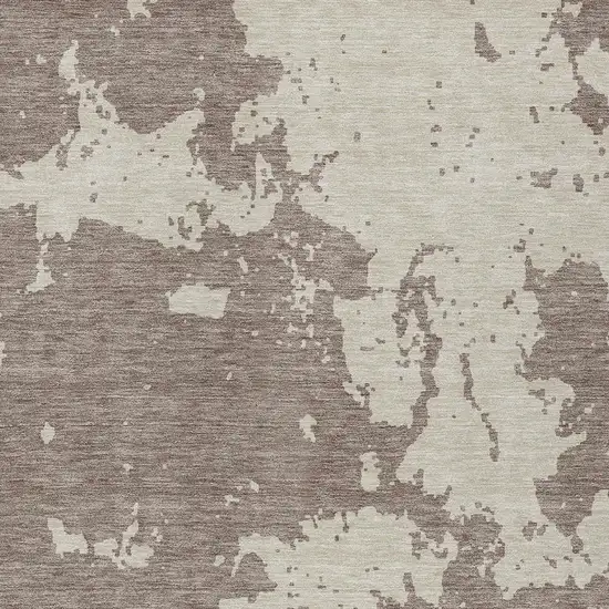 Taupe And Beige Abstract Washable Indoor Outdoor Area Rug Photo 6