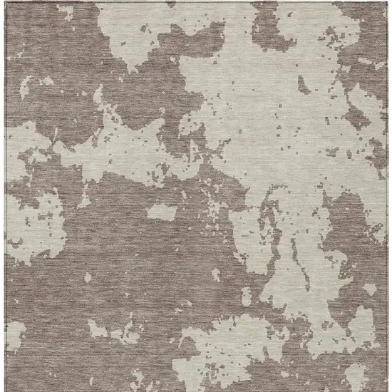 Taupe And Beige Abstract Washable Indoor Outdoor Area Rug Photo 7