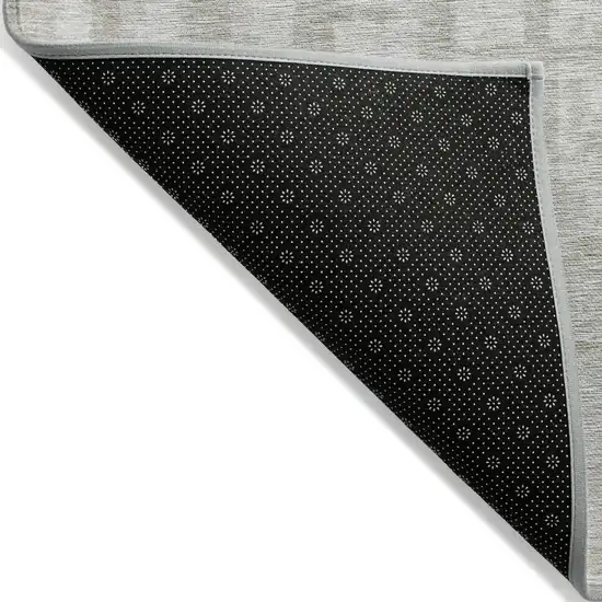 Taupe And Beige Striped Washable Indoor Outdoor Area Rug Photo 4