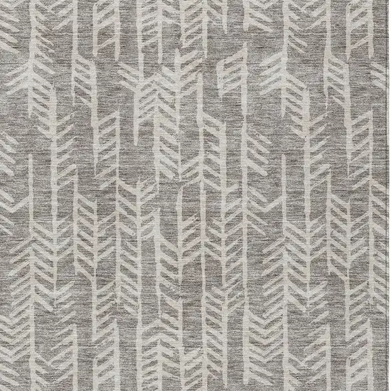 Taupe And Beige Tribal Washable Indoor Outdoor Area Rug Photo 6