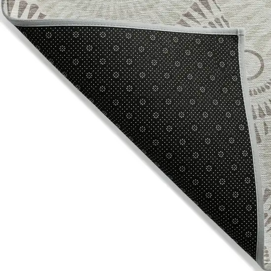 Taupe And Brown Geometric Washable Indoor Outdoor Area Rug Photo 4