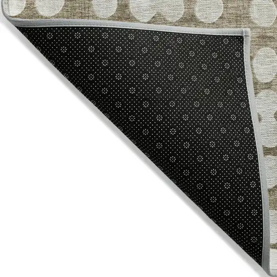 Taupe And Ivory Abstract Washable Indoor Outdoor Area Rug Photo 4