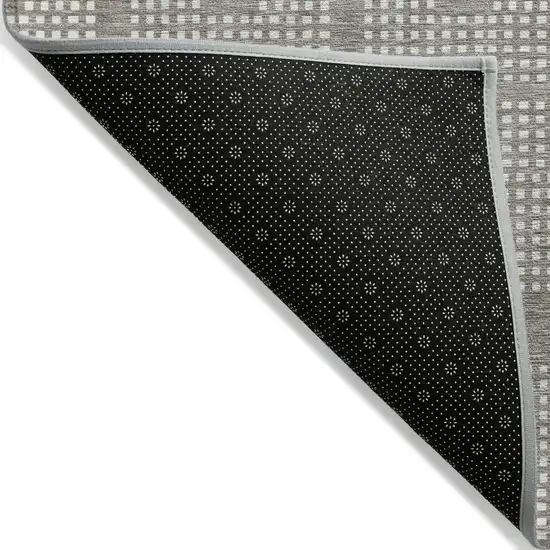 Taupe And Ivory Geometric Washable Indoor Outdoor Area Rug Photo 4