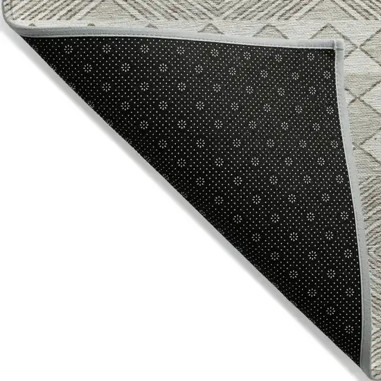 Taupe And Ivory Geometric Washable Indoor Outdoor Area Rug Photo 4