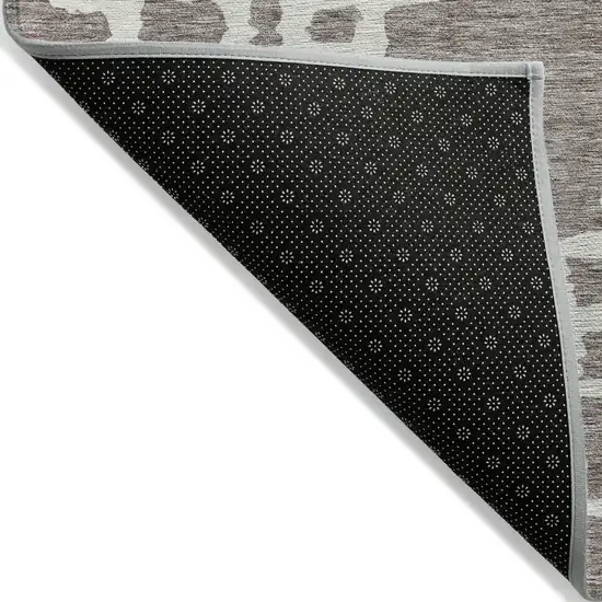 Taupe And Ivory Geometric Washable Indoor Outdoor Area Rug Photo 5