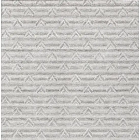 Taupe And Ivory Geometric Washable Indoor Outdoor Area Rug Photo 7