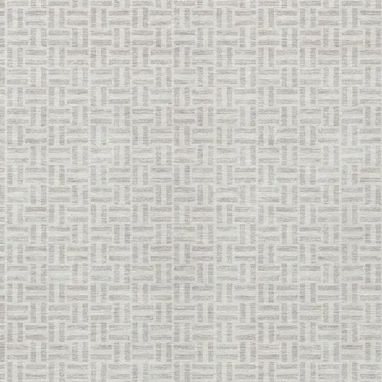 Taupe And Silver Geometric Washable Indoor Outdoor Area Rug Photo 6