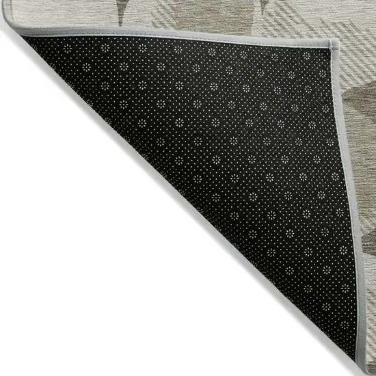 Taupe Beige And Gray Abstract Washable Indoor Outdoor Area Rug Photo 5