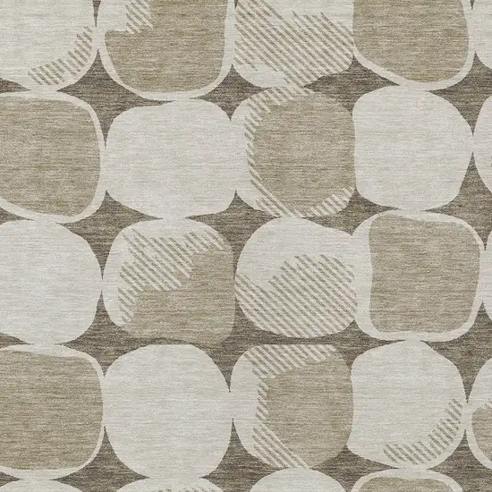 Taupe Beige And Gray Abstract Washable Indoor Outdoor Area Rug Photo 6