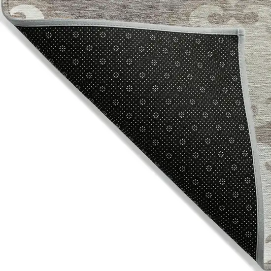 Taupe Beige And Gray Trellis Washable Indoor Outdoor Area Rug Photo 4
