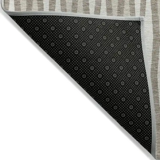 Taupe Beige And Ivory Geometric Washable Indoor Outdoor Area Rug Photo 4