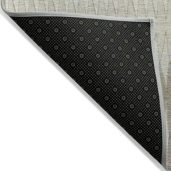 Taupe Beige And Ivory Striped Washable Indoor Outdoor Area Rug Photo 4