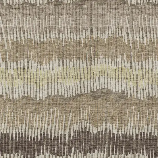 Taupe Brown And Beige Striped Washable Indoor Outdoor Area Rug Photo 7