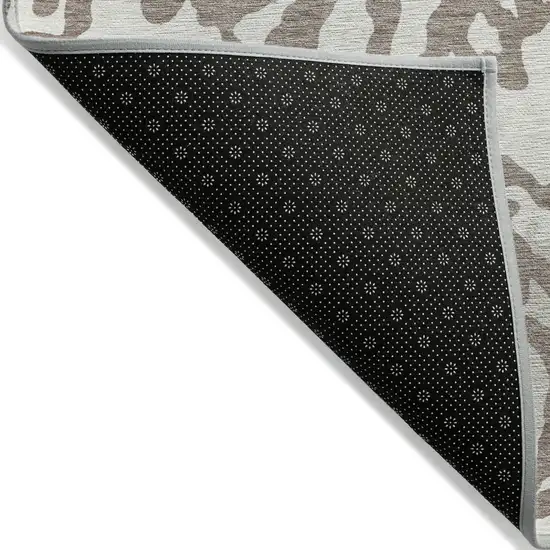 Taupe Brown And Ivory Animal Print Washable Indoor Outdoor Area Rug Photo 4
