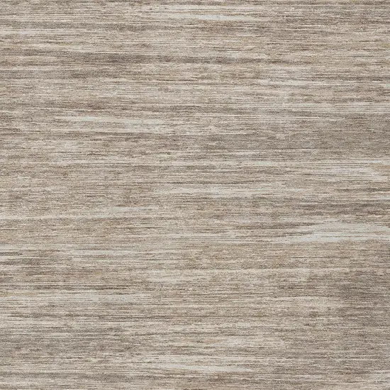 Taupe Gray And Ivory Striped Washable Indoor Outdoor Area Rug Photo 6