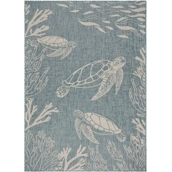 Blue And Gray Indoor Outdoor Area Rug Photo 1