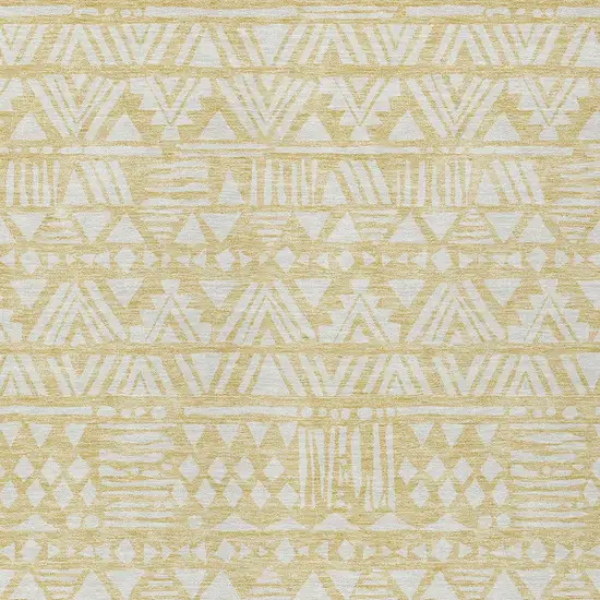 Wheat And Ivory Southwestern Washable Indoor Outdoor Area Rug Photo 6