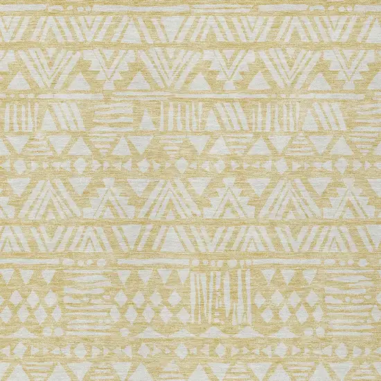 Wheat And Ivory Southwestern Washable Indoor Outdoor Area Rug Photo 6