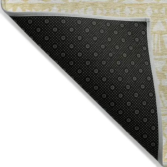 Wheat And Ivory Southwestern Washable Indoor Outdoor Area Rug Photo 4