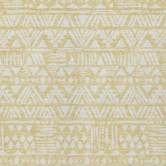 Wheat And Ivory Southwestern Washable Indoor Outdoor Area Rug Photo 6