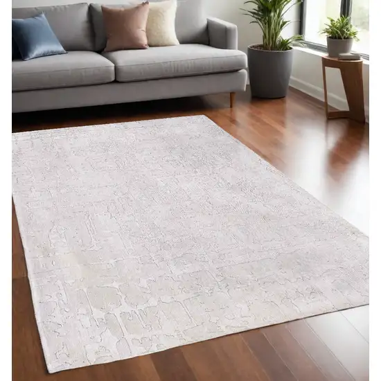 White Abstract Non Skid Area Rug Photo 1