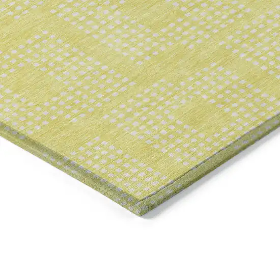 Yellow And Ivory Geometric Washable Indoor Outdoor Area Rug Photo 4