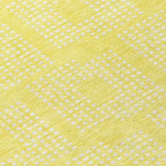 Yellow And Ivory Geometric Washable Indoor Outdoor Area Rug Photo 5